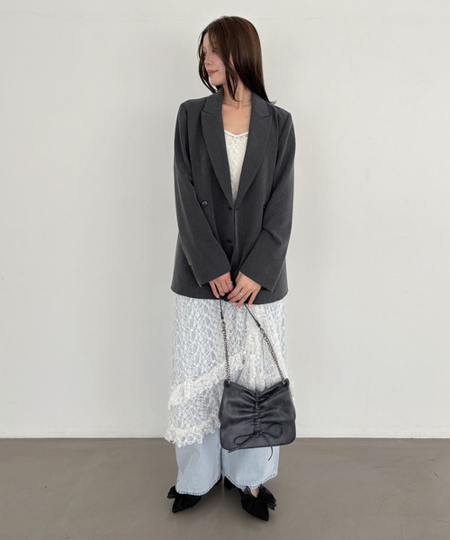 訳あり ラデュレ モールニット フレーズシャンティ ワンピース ルームウェア Heather ワンピース レイヤードレースキャミワンピース 326091