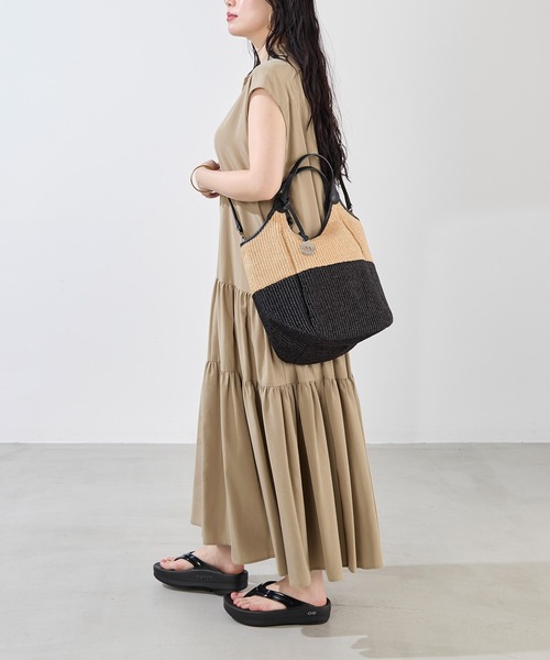 MARCO MASI トートバッグ 「MARCO MASI」ラフィア風バイカラー