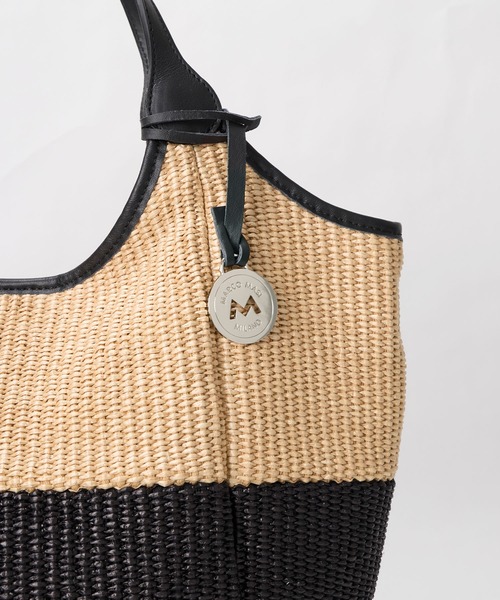 MARCO MASI トートバッグ 「MARCO MASI」ラフィア風バイカラー
