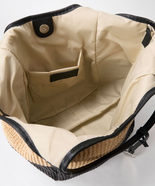 MARCO MASI ラフィア2Wayトートバッグ 新品未使用品　ショルダー付 MARCO MASI トートバッグ 「MARCO MASI」ラフィア風バイカラー