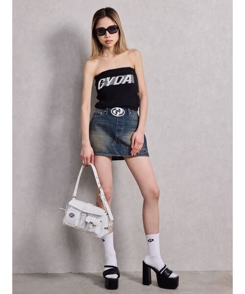 GYDA デニムスカート GD MOLDスカートライクデニムショート