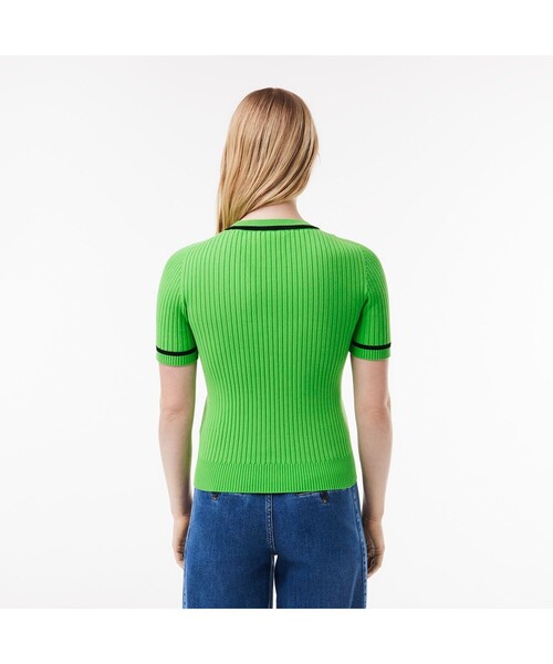LACOSTE 「LACOSTE」 半袖ニット 36 ホワイト レディース