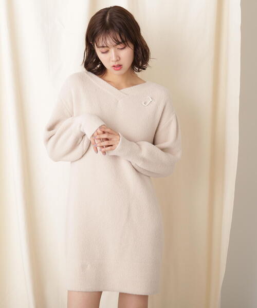 「JILL by JILL STUART」 ニットワンピース FREE パープル レディース_画像3