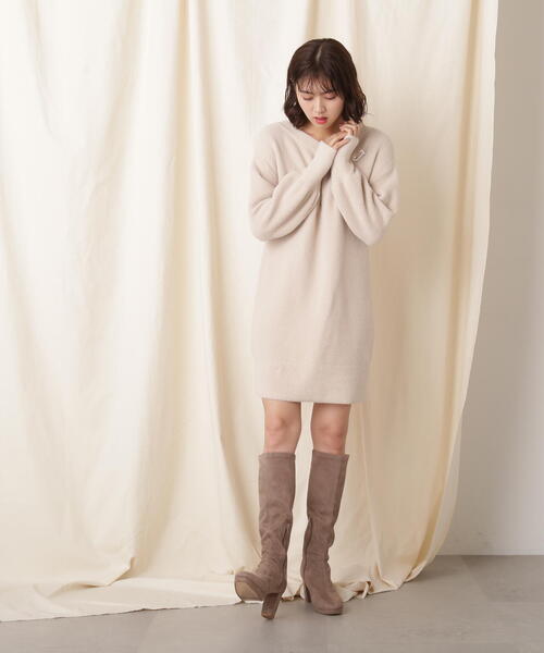 「JILL by JILL STUART」 ニットワンピース FREE パープル レディース_画像4