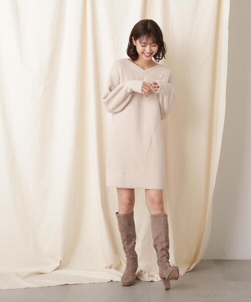「JILL by JILL STUART」 ニットワンピース FREE パープル レディース_画像5