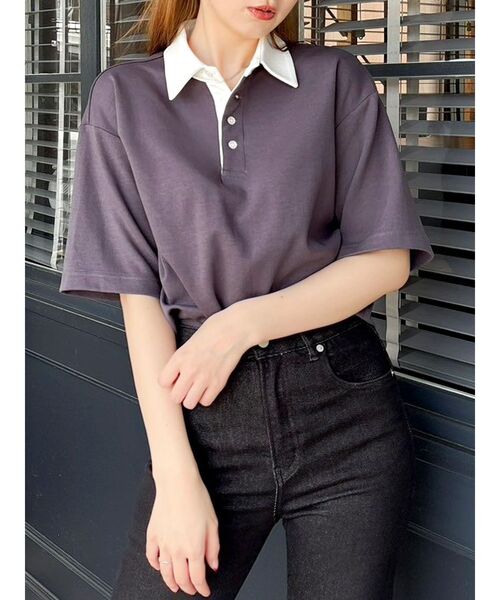 dazzlin ポロシャツ ポロ ラガーオーバーシャツ レディース