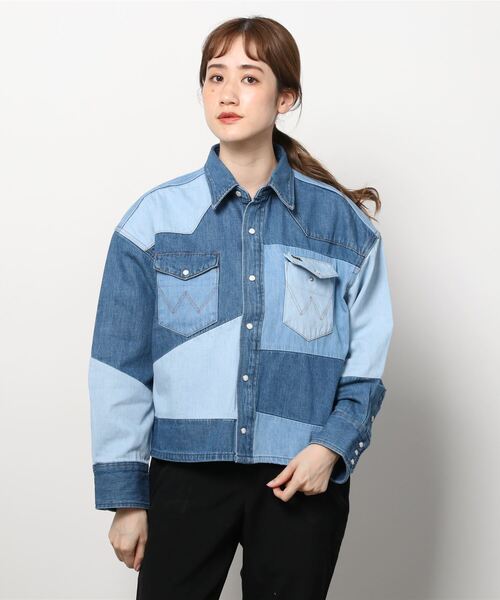 「Wrangler」 長袖シャツ FREE ネイビー レディース