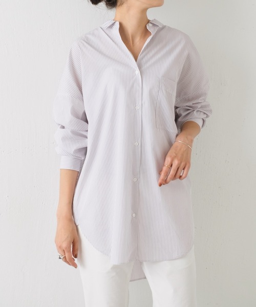 ビアズリー美品クリーム色 オーバーサイズ 長袖トップス BEARDSLEY tシャツ Tブラウス「2サイズ展開」 レディース