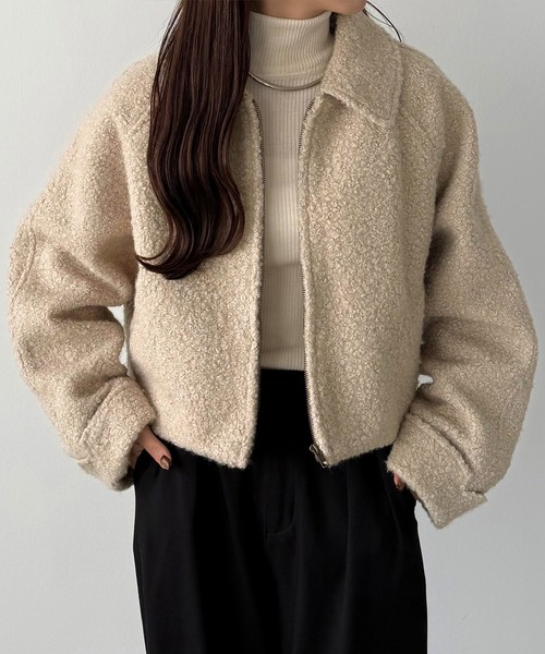 callautia（カラウティア） ブルゾン アウター ループツイードステン