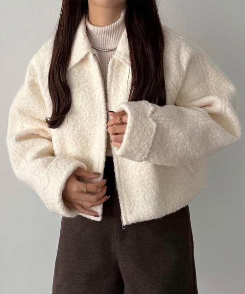 callautia（カラウティア） ブルゾン アウター ループツイードステン