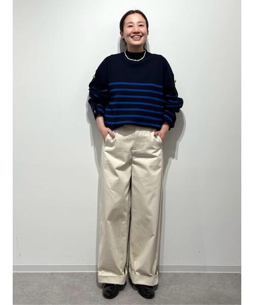 「human woman」 チノパンツ MEDIUM ホワイト系その他 レディース