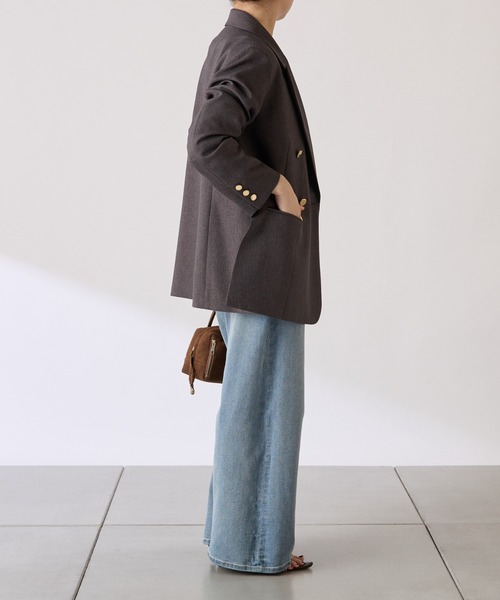 コラージュガリャルダガランテ ウールライクダブルジャケット ネイビー