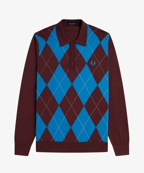 FRED PERRY（フレッドペリー） ポロシャツ Argyle Long Sleeve Knitted