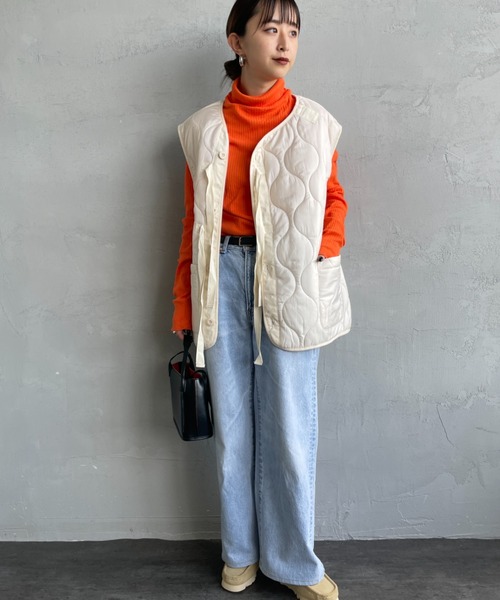 K@ military ミリタリー フィッシュテール ベスト キルティング MILITARY ベスト ジレ 「MILITARY/ミリタリー」 別注 フロント