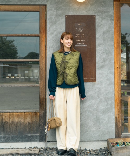 RE CUT SUPPLY ミリタリーベスト　キルティングベスト MILITARY（ミリタリー） ベスト ジレ 別注 フロントリボンキルティング