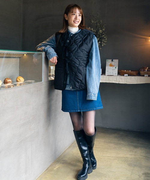 MILITARY（ミリタリー） ベスト ジレ 別注 フロントリボンキルティング