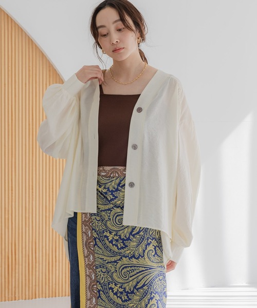 Elura カーディガン Vネックブラウスカーディガン/590647