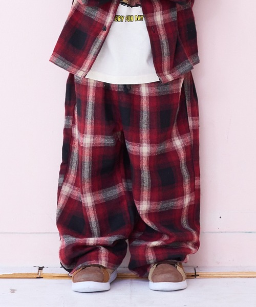 MARKEY'S（マーキーズ） パンツ イージーワイドチェックパンツ キッズ