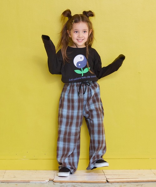 MARKEY'S（マーキーズ） パンツ イージーワイドチェックパンツ キッズ