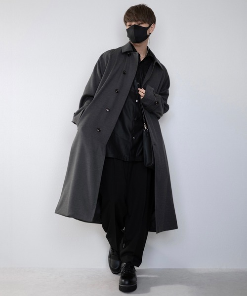 「CLEL」 ステンカラーコート S グレイッシュベージュ メンズ_画像4