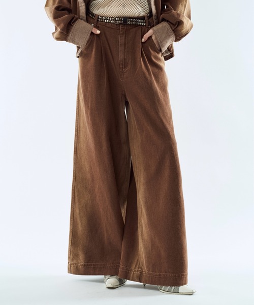 ジーンズ Gradation wide straight denim pants / グラデーション 