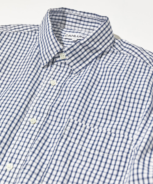 【新品】Cahlumn Magazine Pocket Shirt ギンガム M CAHLUMN（カウラム） シャツ Magazine Pocket Broad Shirt(Gingham