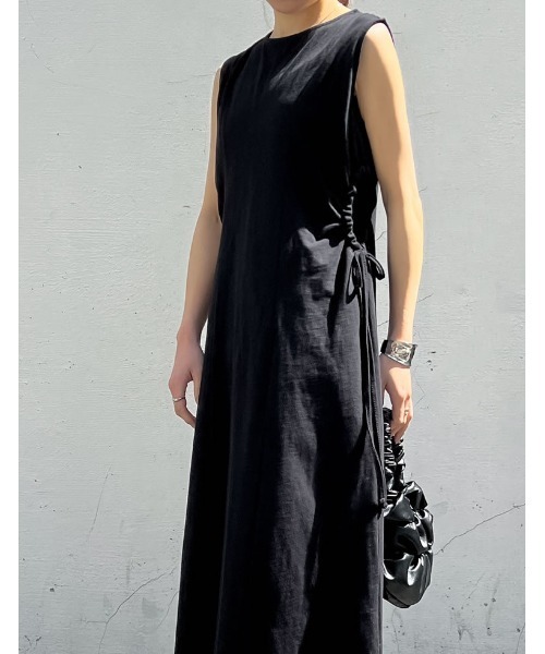 「Re:EDIT」 ノースリーブワンピース MEDIUM ブラック レディース_画像3