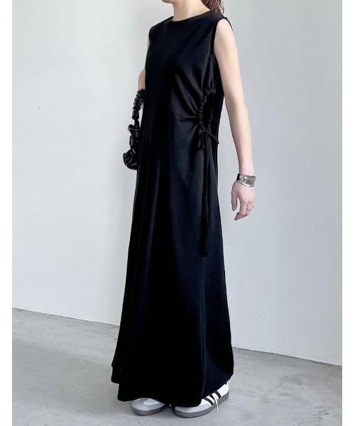 「Re:EDIT」 ノースリーブワンピース MEDIUM ブラック レディース_画像4