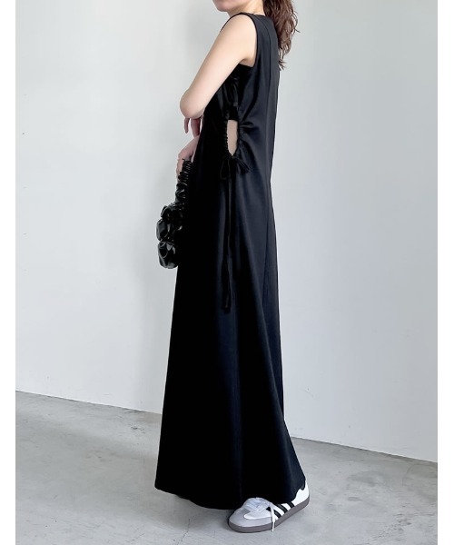 「Re:EDIT」 ノースリーブワンピース MEDIUM ブラック レディース_画像6