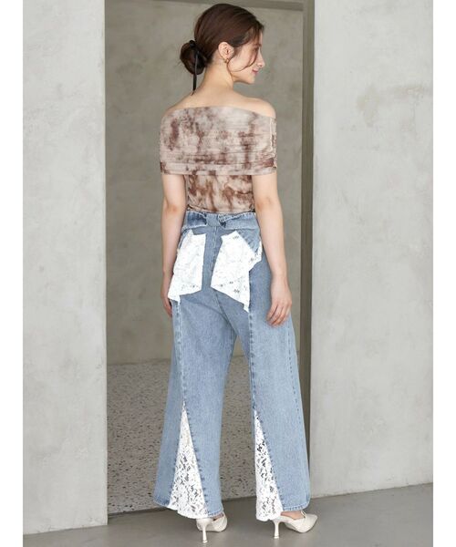 カルナムール　バックリボンデニムパンツ セール】BACK RIBBON DENIM PT/バックリボンデニムパンツ