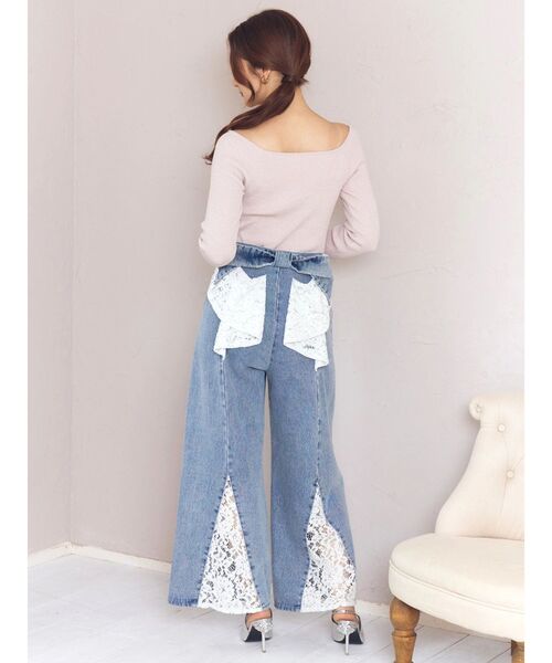 CALNAMUR ジーンズ デニム デニムパンツ BACK RIBBON DENIM PT