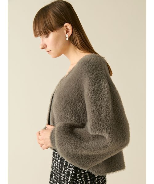 FURFUR（ファーファー） カーディガン マルチビジューボタンフェザー