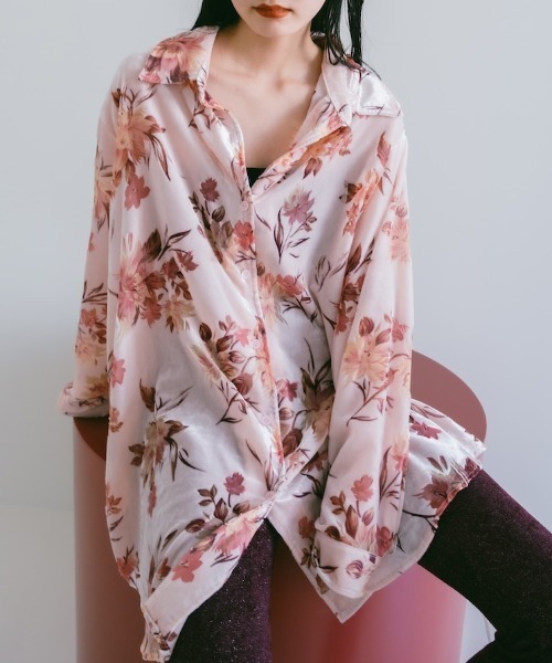 Velvet Over Shirt/ベルベットオーバーシャツ　Sahara sahara（サハラ） ブラウス シャツ Velvet Over Shirt/ベルベット