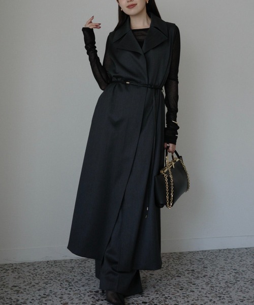 anuans（アニュアンス） コート アウター グロスウールロングジレ