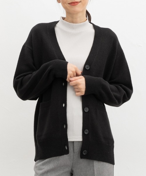 コンフェクト 起毛ウールカーディガン ブラック サイズ4 OVER CARDIGAN Online Limited Color｜nest Robe / CONFECT ONLINE SHOP