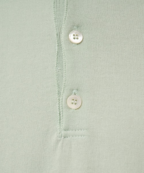 ポロシャツ 「ATON/エイトン」FRESCA KNIT HAIF SLEEVE POLO SWEATER メンズの画像