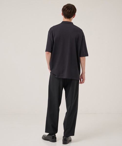 ポロシャツ 「ATON/エイトン」FRESCA KNIT HAIF SLEEVE POLO SWEATER メンズの画像
