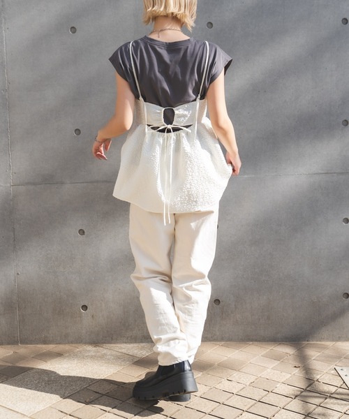 「MIEL CRISHUNANT」 キャミソール FREE ブラック レディース_画像8