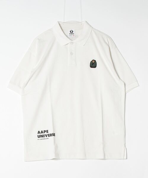 「AAPE BY A BATHING APE」 半袖ポロシャツ MEDIUM アイボリー メンズ_画像2