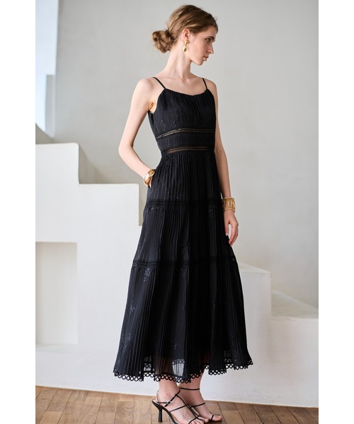 Estella.K ワンピース Dolce Vita Pleated Dress エンブロイダリー