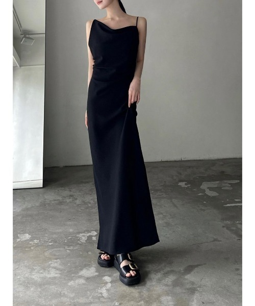 ドレス asymmetry drape cami dressの画像