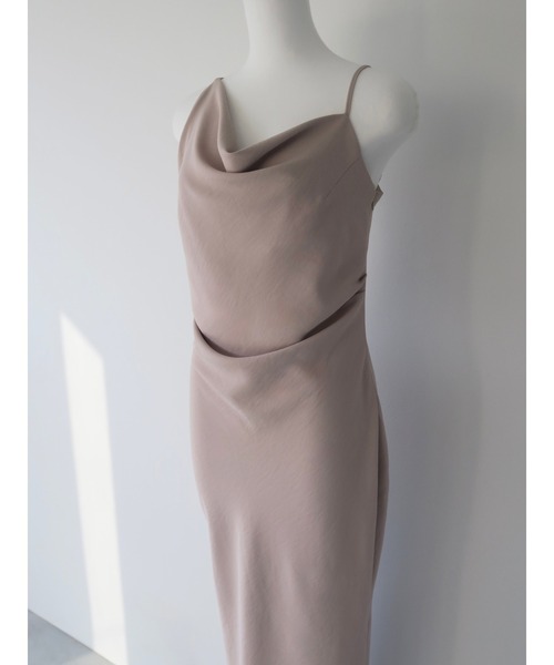 ドレス asymmetry drape cami dress