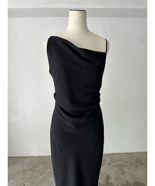 ドレス asymmetry drape cami dress