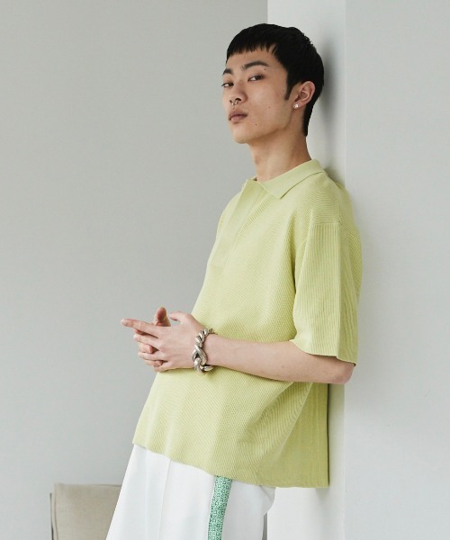 「soerte」 半袖ニット 1 アイボリー メンズ_画像5