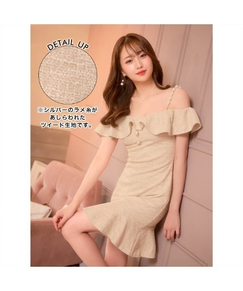 「DAZZY」 キャミソールワンピース S ベージュ レディース_画像3