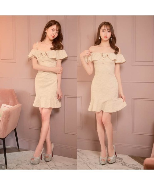 「DAZZY」 キャミソールワンピース S ベージュ レディース_画像5