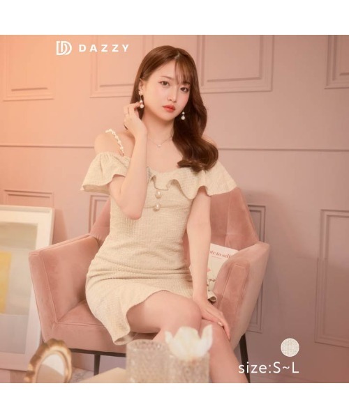 「DAZZY」 キャミソールワンピース S ベージュ レディース_画像7