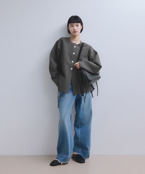 アダムエロペ　ペプラム　カーディガン ADAM ET ROPE'（アダムエロペ） カーディガン 「サステナブル・WEB限定