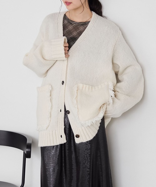 forksy.（フォルクシー） カーディガン 「forksy.」フリンジポケット