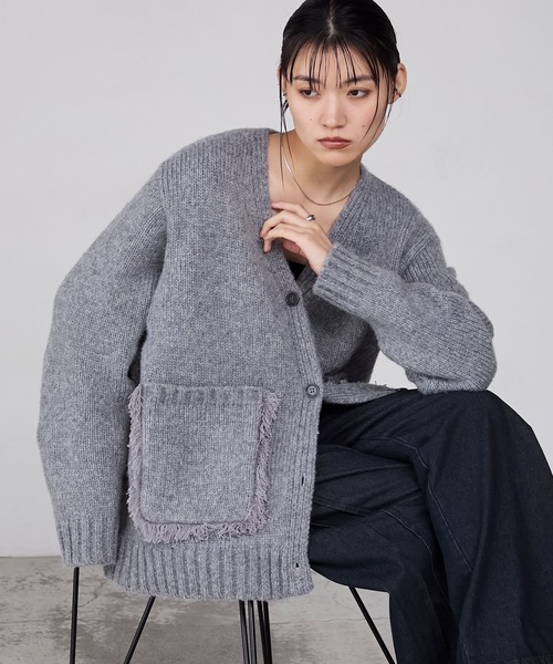 forksy.（フォルクシー） カーディガン 「forksy.」フリンジポケット